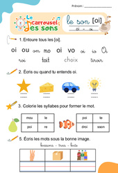 Le son [oi] - Phonologie - Lecture - Le carrousel des sons : Maternelle 2, Primaire 1, 2