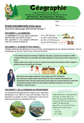 Ma Commune - Mon département - Ma région - Exercices - Miss Boussole : Primaire 4 - PDF à imprimer