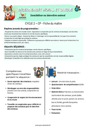 Sensibiliser au bien - être animal - Séquence - Fiche de préparation - EMC : Primaire 1 - PDF à imprimer