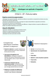 Développer une aptitude à l’empathie - Séquence - Fiche de préparation - EMC : Primaire 1 - PDF à imprimer