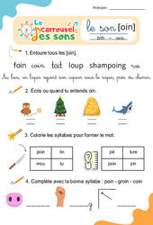 Le son [oin] oin - Phonologie - Lecture - Le carrousel des sons : Maternelle 2, Primaire 1, 2