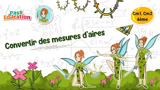 Convertir des mesures d'aires - Vidéo pédagogique - La Fée des Maths : Primaire 4, 5, 6