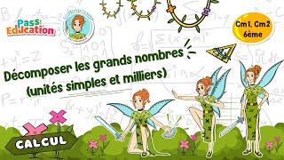 Décomposer les grands nombres (unités simples et milliers) - Vidéo pédagogique - La Fée des Maths : Primaire 4, 5