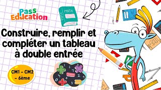 Construire, remplir et compléter un tableau à double entrée - Vidéo pédagogique : Primaire 4, 5, 6
