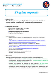Hygiène corporelle - Séquence - Fiche de préparation - EMC : Primaire 4, 5 - PDF à imprimer