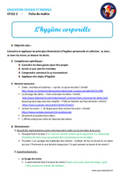 Hygiène corporelle - Séquence - Fiche de préparation - EMC : Primaire 1, 2, 3 - PDF à imprimer
