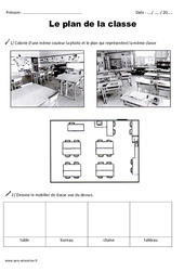 Plan de la classe - Exercices - Espace proche : Primaire 1 - PDF à imprimer