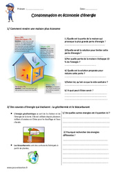 Consommation et économie d’énergie - Exercices : Primaire 4, 5 - PDF à imprimer