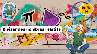 Diviser des nombres relatifs - Vidéo pédagogique - La Fée des Maths : Secondaire 1, 2, 3