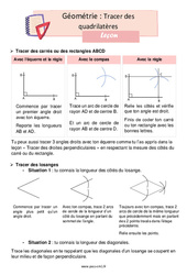 Tracer des quadrilatères - Cours, Leçon : Primaire 4 - PDF à imprimer