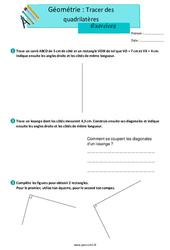 Tracer des quadrilatères - Exercices : Primaire 4 - PDF à imprimer