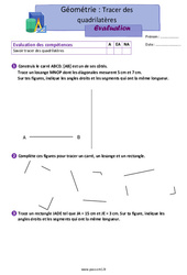 Tracer des quadrilatères - Évaluation : Primaire 4 - PDF à imprimer