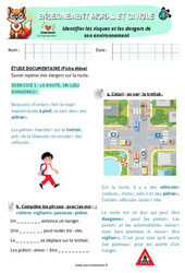 Identifier les risques et les dangers de son environnement - Exercices - EMC : Primaire 1 - Cycle 2 - PDF à imprimer