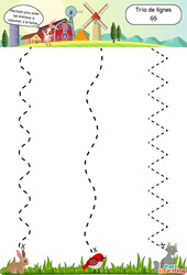 Trio de lignes - Apprendre à découper : Maternelle 2 - Cycle 1 - PDF à imprimer