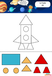 La fusée - Apprendre à découper : Maternelle 2 - Cycle 1 - PDF à imprimer