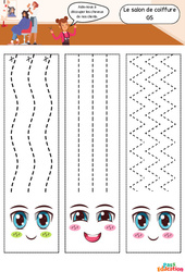 Le salon de coiffure - Apprendre à découper : Maternelle 2 - Cycle 1 - PDF à imprimer
