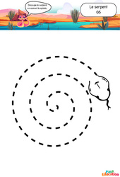 Le serpent - Apprendre à découper : Maternelle 2 - Cycle 1 - PDF à imprimer