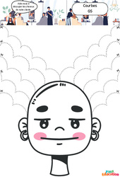 Les cheveux - Courbes - Apprendre à découper : Maternelle 2 - Cycle 1 - PDF à imprimer