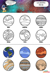 Les planètes - Apprendre à découper : Maternelle 1, 2 - Cycle 1 - PDF à imprimer