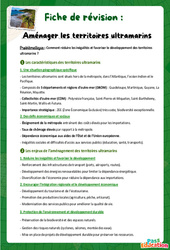 Aménager les territoires ultramarins - Fiche de révision Brevet / Quiz : Secondaire 3 - Cycle 4 - PDF à imprimer