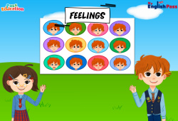 Feelings - Vocabulaire - Vidéo interactive - Apprends l'anglais avec Kelly and James : Maternelle 2, [Primaire]