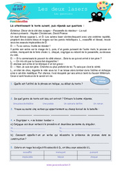 Les deux lasers - Littérature - T'as la réf ? : Primaire 6, Secondaire 1 - Cycle 4 - PDF à imprimer