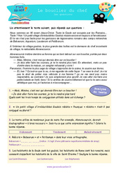 Le bouclier du chef - Littérature - T'as la réf ? : Primaire 6, Secondaire 1 - Cycle 4 - PDF à imprimer