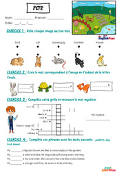 Animals (Pets) - Exercices - Apprends l'anglais avec Kelly and James : Maternelle 2, [Primaire] - PDF à imprimer