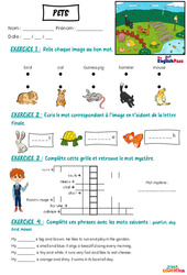 Animals (Pets) - Vocabulaire - Exercices - Apprends l'anglais avec Kelly and James : Maternelle 2, [Primaire] - Cycle 1 - PDF à imprimer