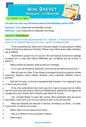 Globalia - Jean - Christophe Rufin - Mini - brevet - Français - Annales corrigées : Secondaire 3 - Cycle 4 - PDF à imprimer