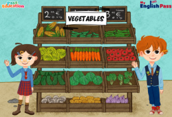 Vegetables - Vocabulaire - Vidéo interactive - Apprends l'anglais avec Kelly and James : Maternelle 2, [Primaire]
