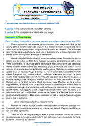 Fille - Camille Laurens - Mini - brevet français - Sujet inédit : Secondaire 3 - Cycle 4 - PDF à imprimer