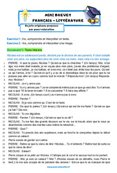 Le Fils - Florian Zeller - Mini - brevet français - Sujet inédit : Secondaire 3 - Cycle 4 - PDF à imprimer