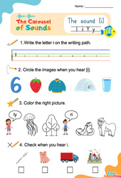 Le son [i] - Phonologie anglaise - Carousel of Sounds - Vidéo interactive + Fiche : Maternelle 2, [Primaire]