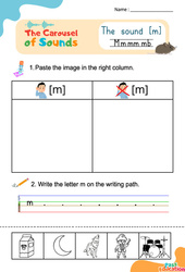 Le son [m] - Phonologie anglaise - Carousel of Sounds - Vidéo interactive + Fiche : Maternelle 2, [Primaire]