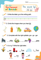 Le son [g] - Phonologie anglaise - Carousel of Sounds - Vidéo interactive + Fiche : Maternelle 2, [Primaire]