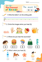 Le son [h] - Phonologie anglaise - Carousel of Sounds - Vidéo interactive + Fiche : Maternelle 2, [Primaire]