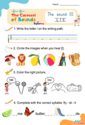 Le son [l] - Phonologie anglaise - Carousel of Sounds - Vidéo interactive + Fiche : Maternelle 2, [Primaire] - PDF à imprimer