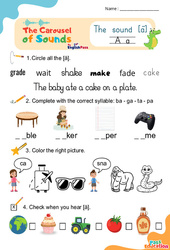 Le son [ā] A a - Phonologie anglaise - Carousel of Sounds - Vidéo interactive + Fiche : Maternelle 2, [Primaire] - PDF à imprimer