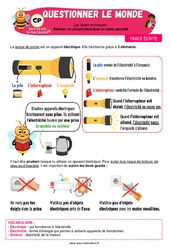 Réaliser un circuit électrique en toute sécurité - Cours, Leçon - Apis & ses amis : Primaire 1 - Cycle 2 - PDF à imprimer
