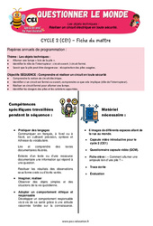 Réaliser un circuit électrique en toute sécurité - Séquence + vidéo - Apis & ses amis : Primaire 2 - Cycle 2 - PDF à imprimer