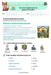Identifier les adultes de l’école et leur rôle - Exercices - EMC : Primaire 1 - Cycle 2 - PDF à imprimer