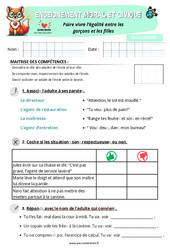 Identifier les adultes de l’école et leur rôle - Examen Evaluation - EMC : Primaire 1 - Cycle 2 - PDF à imprimer