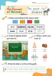 /z/ z zz s x - Carousel of Sounds - Vidéo interactive + - Fiches + Poster : Maternelle 2, [Primaire]