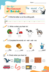 /w/ - Carousel of Sounds - Vidéo interactive + - Fiches + Poster : Maternelle 2, [Primaire]