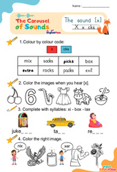 Le son [x] cks, x - Phonologie anglaise - Carousel of Sounds - Vidéo interactive + Fiche : Maternelle 2, [Primaire] - PDF à imprimer