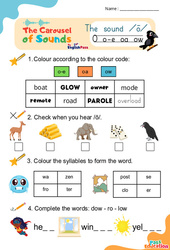 /ō/ o o - e oa ou ow - Carousel of Sounds - Vidéo interactive + - Fiches + Poster : Maternelle 2, [Primaire] - PDF à imprimer