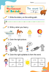 Le son [y] y - Phonologie anglaise - Carousel of Sounds - Vidéo interactive + Fiche : Maternelle 2, [Primaire] - PDF à imprimer