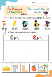 Le son [ch] ch tch - Phonologie anglaise - Carousel of Sounds - Vidéo interactive + Fiche : Maternelle 2, [Primaire] - PDF à imprimer