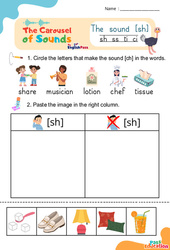 Le son [sh] sh ss ti ci - Phonologie anglaise - Carousel of Sounds - Vidéo interactive + Fiche : Maternelle 2, [Primaire] - PDF à imprimer